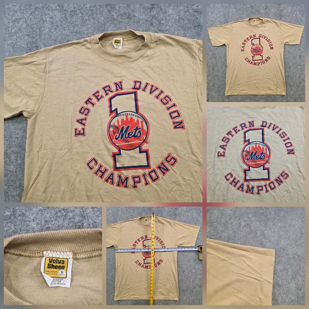 Vintage 70s 80s New York Mets T Shirt Mens M MLB Baseball Division Champions